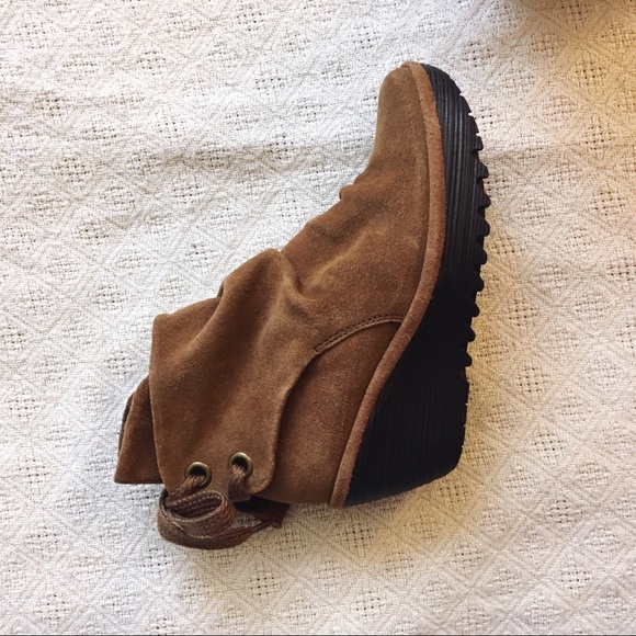 FLy London Yebi Suede Wedge Boot Lace Up Brown 37 - Picture 5 of 6
